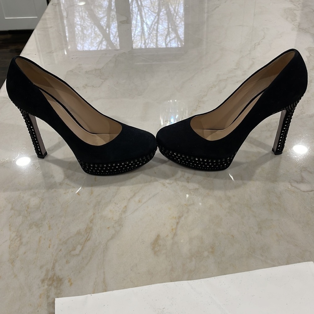 John David suede heels